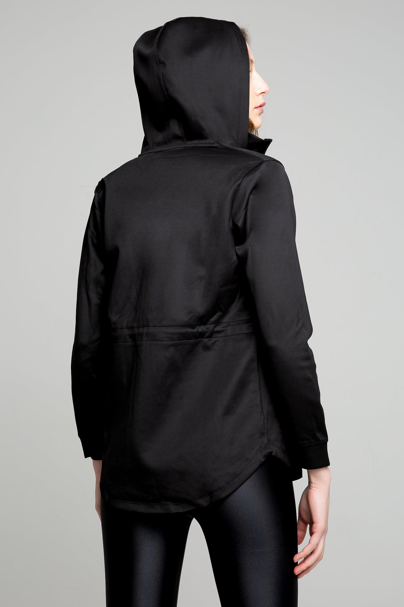 Cadence jacket in shiny black